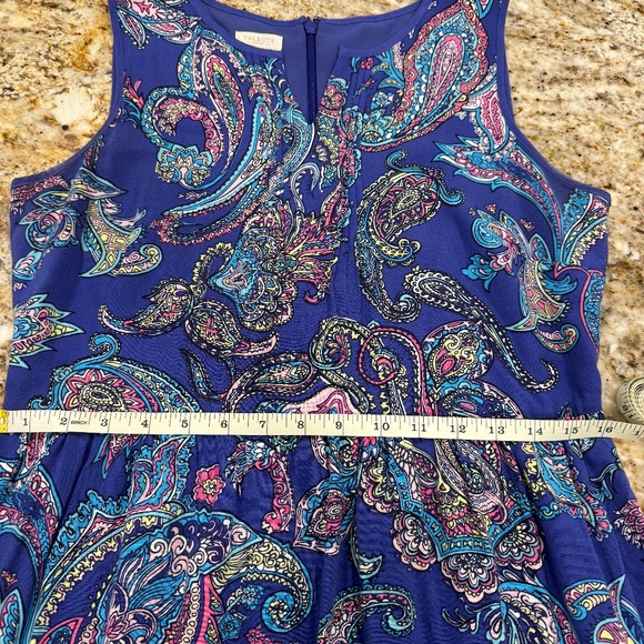 ***LOOK***LOWER PRICE! Talbots Royal Blue paisley maxi dress Talbots-size 8P-EUC - Picture 8 of 13